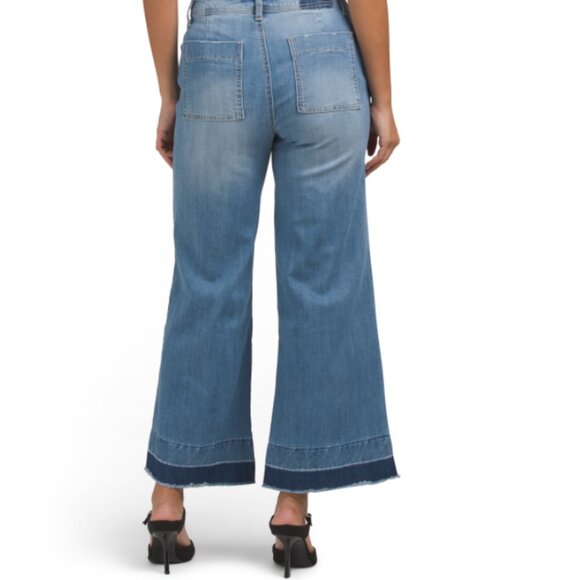 NEW 1822 DENIM Tamar Wide Leg Jeans With Released Cuffs Medium Wash wome… - Picture 2 of 7